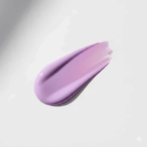 Swatch of lavender nail polish on a white background, showing the true, delicate color tone.