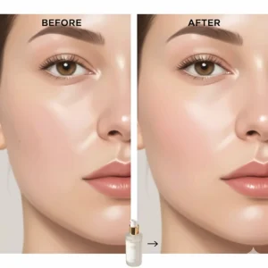 Split-screen illustration showing dull, congested skin versus smooth, glowing skin after consistent toner use.