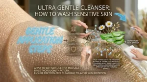 Step-by-step guide on how to use a gentle cleanser to avoid friction and irritation.