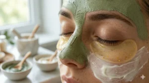 Targeted treatment for the delicate under-eye area using brightening patches to reduce puffiness.