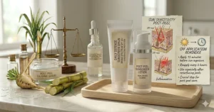 Graphic emphasizing the importance of applying SPF daily after a professional strength resurfacing peel treatment.