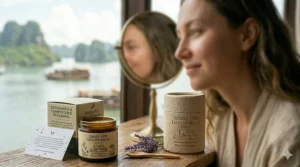 Eco-friendly packaging of grass-fed tallow balm designed for daily face application.