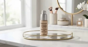 A dermatologist-tested, non-comedogenic full coverage foundation bottle suitable for oily and acne-prone skin.
