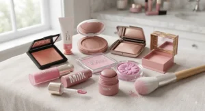 Collection of popular blush products recommended for achieving a flattering flush on fair skin.