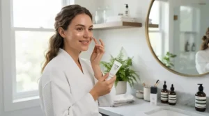 Layering skincare and a face primer for large pores for a flawless makeup canvas.